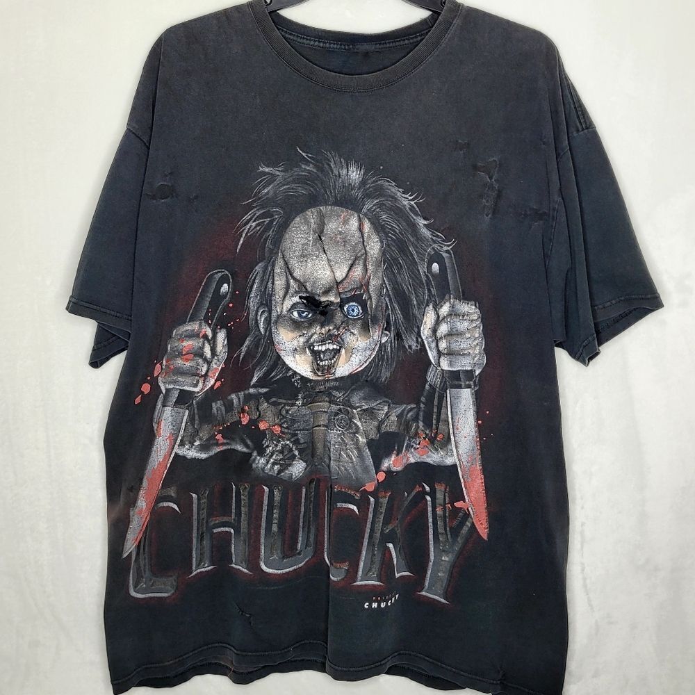 Vintage 1998 Bride of Chucky Rest in Pieces‎ Glow in the Dark Horror Shirt